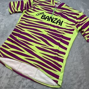 Kucharik Adult Cycling Jersey Size‎ M Team Banzai 1/4 Zip Short Sleeve 3 Pockets